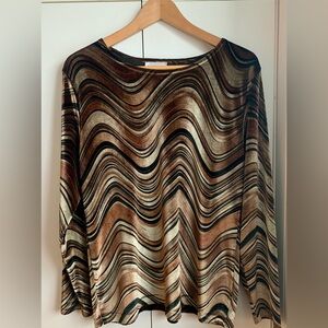 Women's Brown Swirl Top